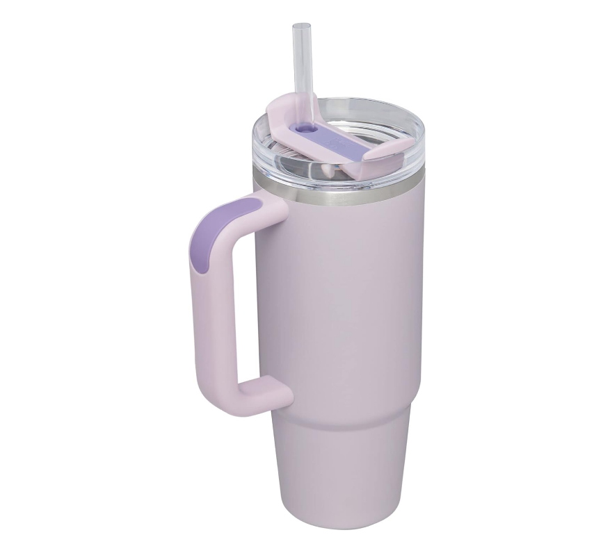 Stainless Steel Tumbler Stanley Quencher H2.0 Flow State 40oz Orchid Stainless Steel Vacuum Insulated Tumbler with Lid,  Cold Retention